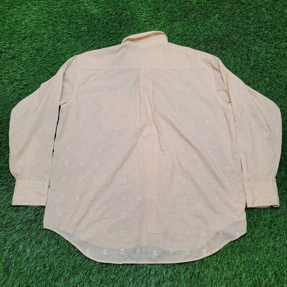 Vintage 70s Nicola Mancini Embroidered Disco Button Shirt Mens XXL 17.5 Peach - Picture 5 of 13